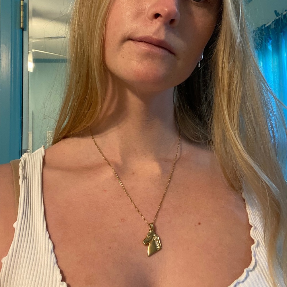 Gold horse necklace